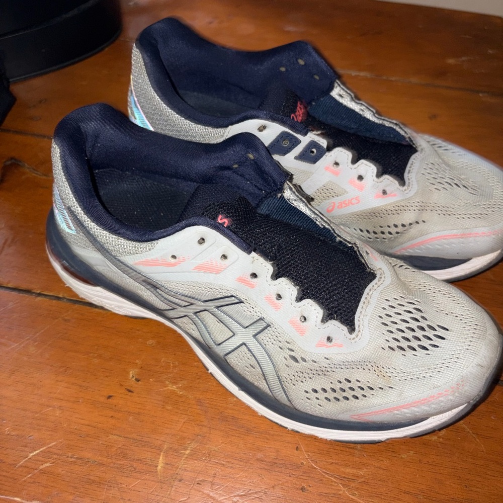 Asics Navy and White Sneakers